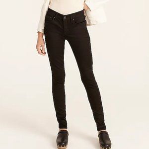J. Crew 8" toothpick stretch black skinny jeans 27